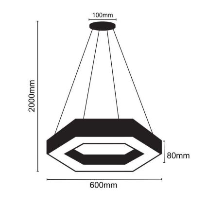 LED pendel LED/28W/230V 4000K diameter 60 cm