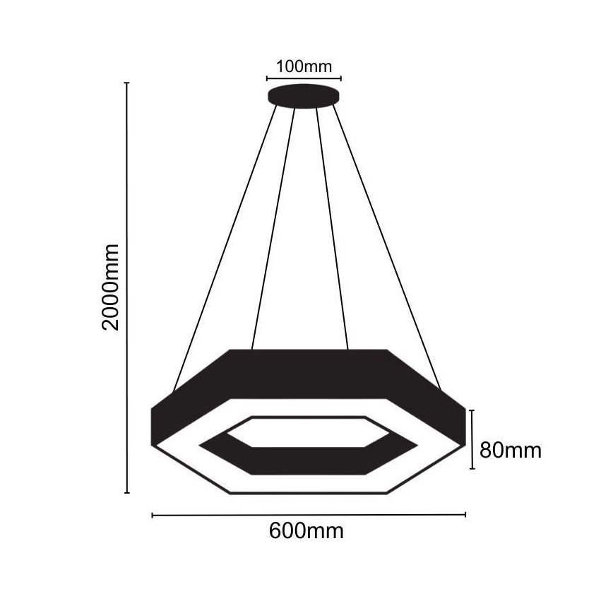 LED pendel LED/28W/230V 4000K diameter 60 cm