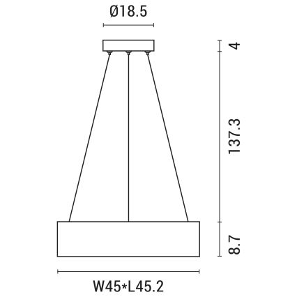 LED pendel LED/30W/230V 3000K 45x45 cm grå