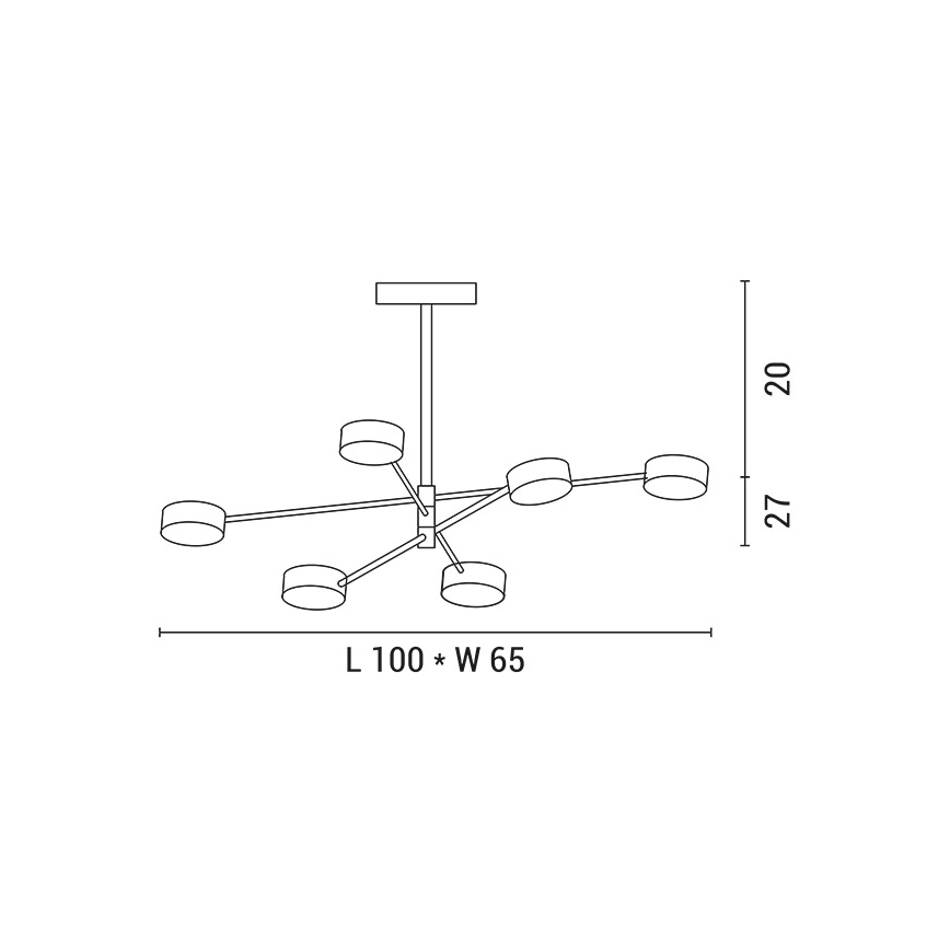 LED pendel LED/30W/230V 3000K guldfarvet