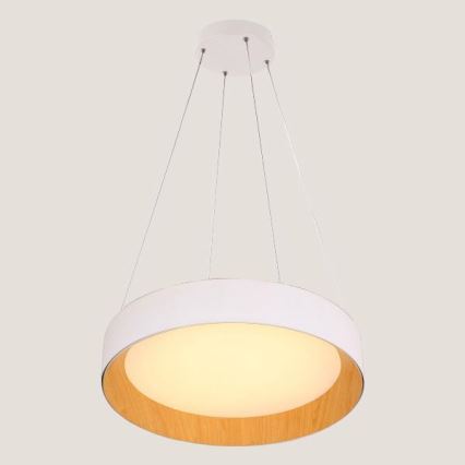 LED pendel LED/30W/230V 3000K diameter 45 cm hvid/eg