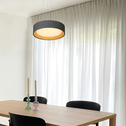 LED pendel LED/30W/230V 3000K diameter 45 cm sort/eg
