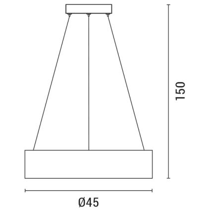 LED pendel LED/30W/230V 3000K diameter 45 cm sort/eg