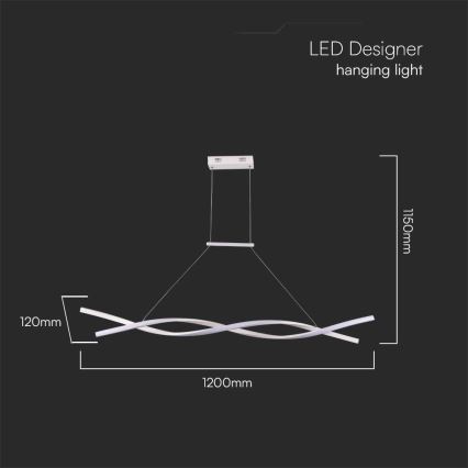 LED pendel LED/30W/230V 4000K hvid