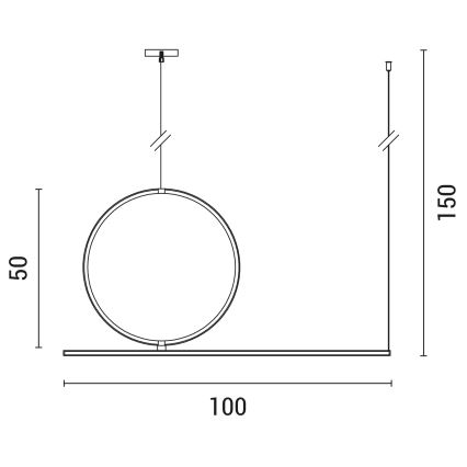 LED pendel LED/32W/230V 3000K sort