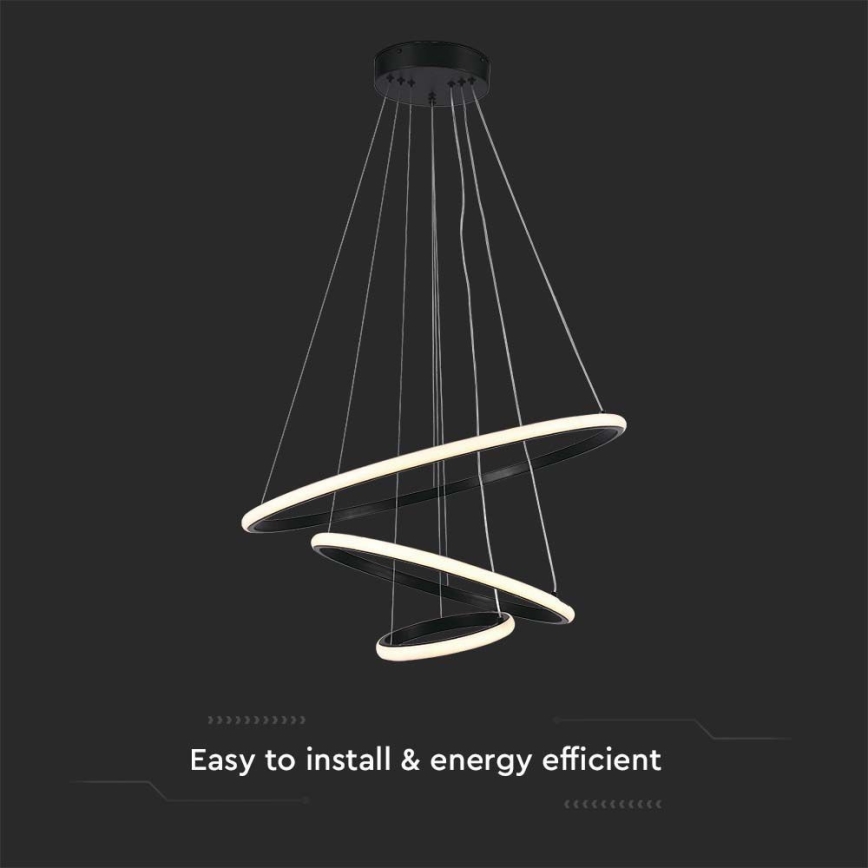 LED pendel LED/32W/230V 3000K sort