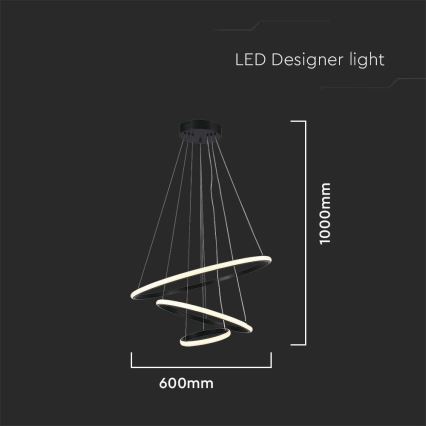 LED pendel LED/32W/230V 3000K sort