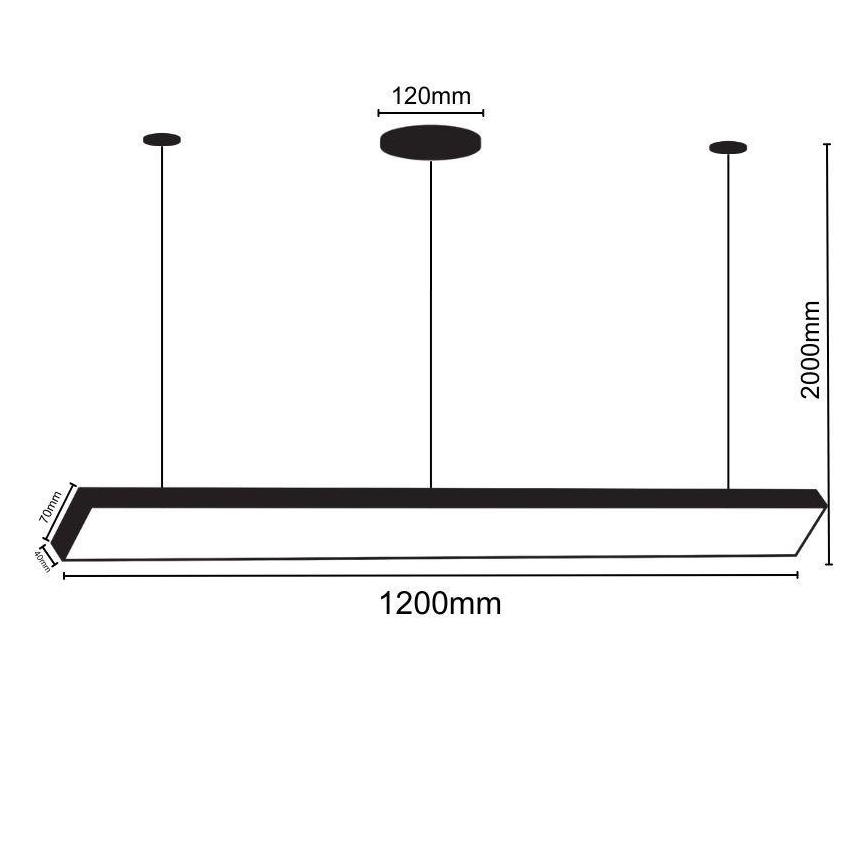 LED pendel LED/32W/230V 4000K diameter 120 cm sort