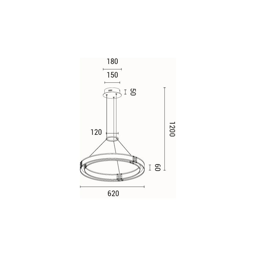 LED pendel LED/33W/230V 3000K 62x120 cm