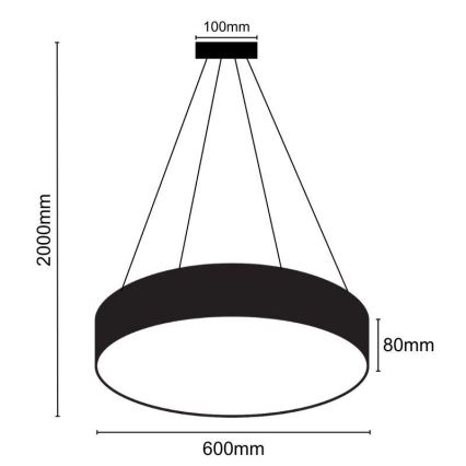 LED pendel LED/35W/230V 4000K diameter 60 cm