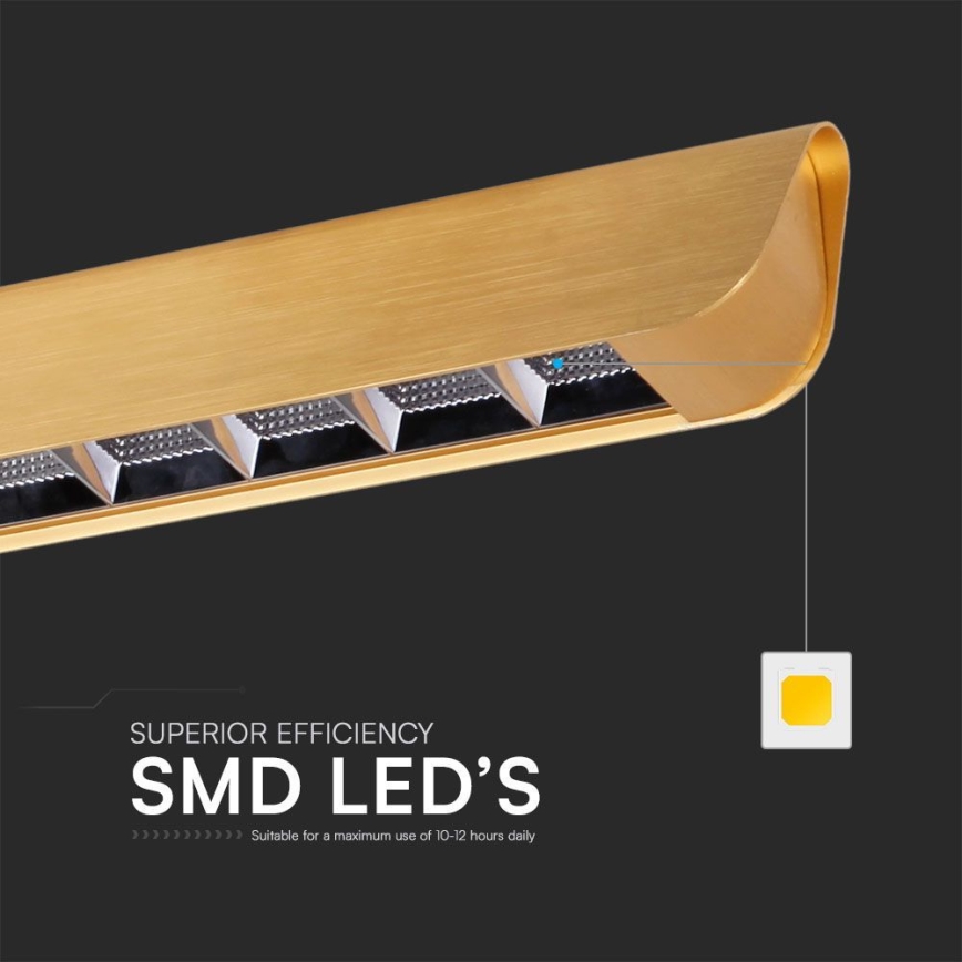 LED pendel LED/36W/230V 3000/4000/6400K guldfarvet