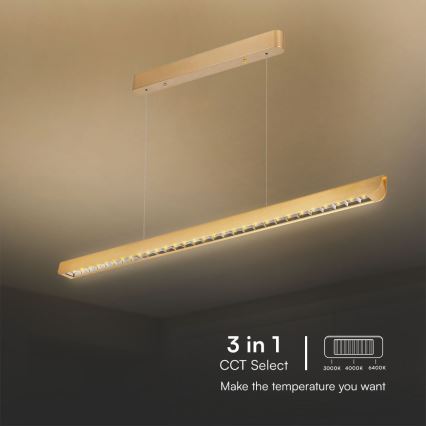 LED pendel LED/36W/230V 3000/4000/6400K guldfarvet