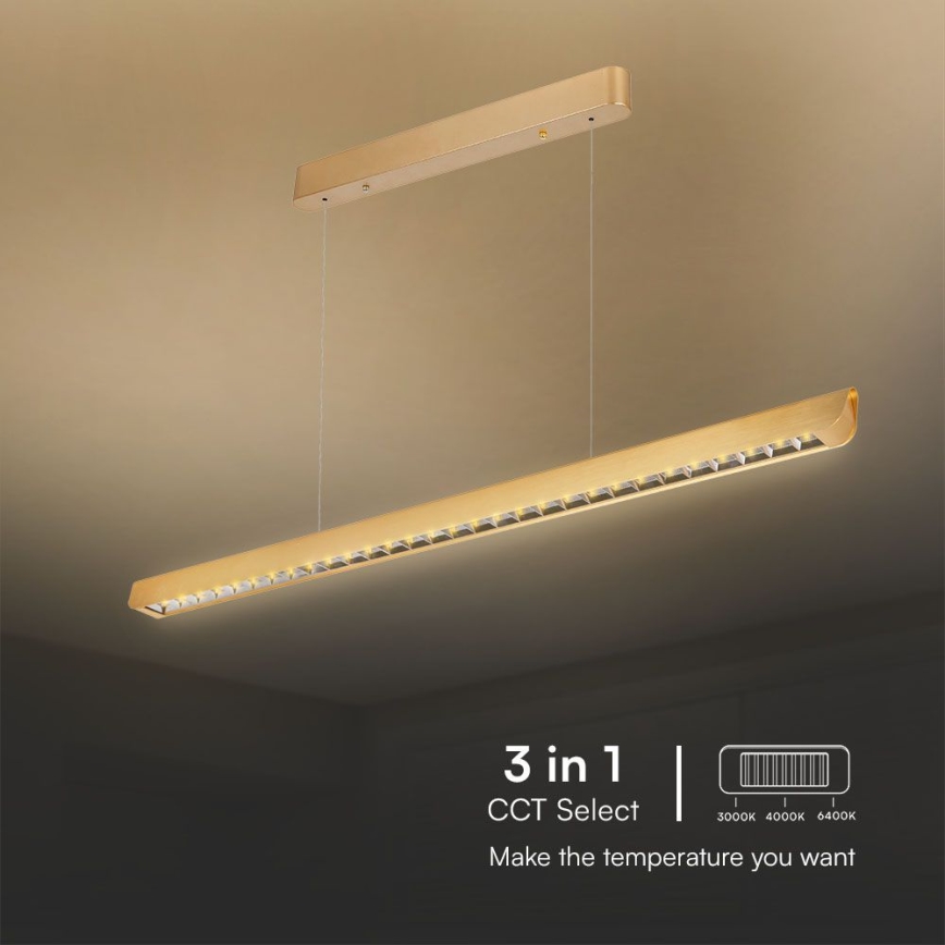 LED pendel LED/36W/230V 3000/4000/6400K guldfarvet