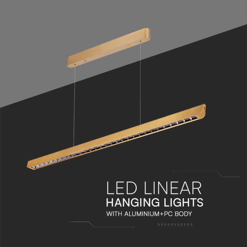 LED pendel LED/36W/230V 3000/4000/6400K guldfarvet