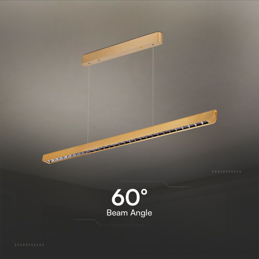 LED pendel LED/36W/230V 3000/4000/6400K guldfarvet