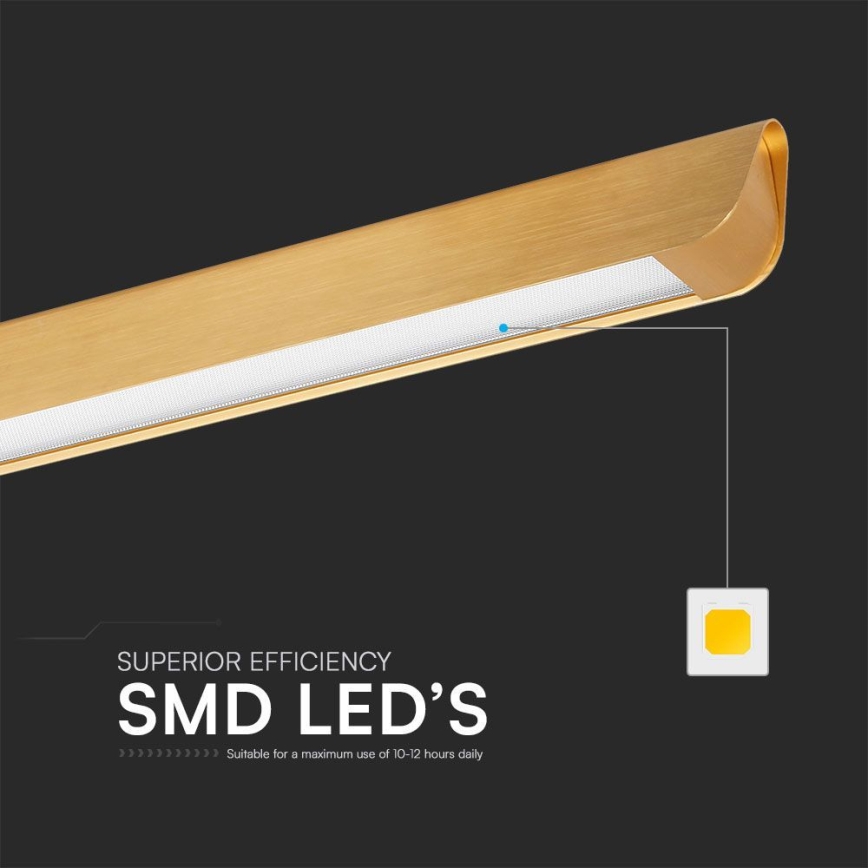 LED pendel LED/36W/230V 3000/4000/6400K guldfarvet