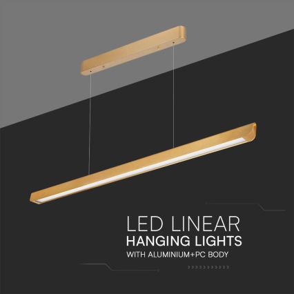 LED pendel LED/36W/230V 3000/4000/6400K guldfarvet