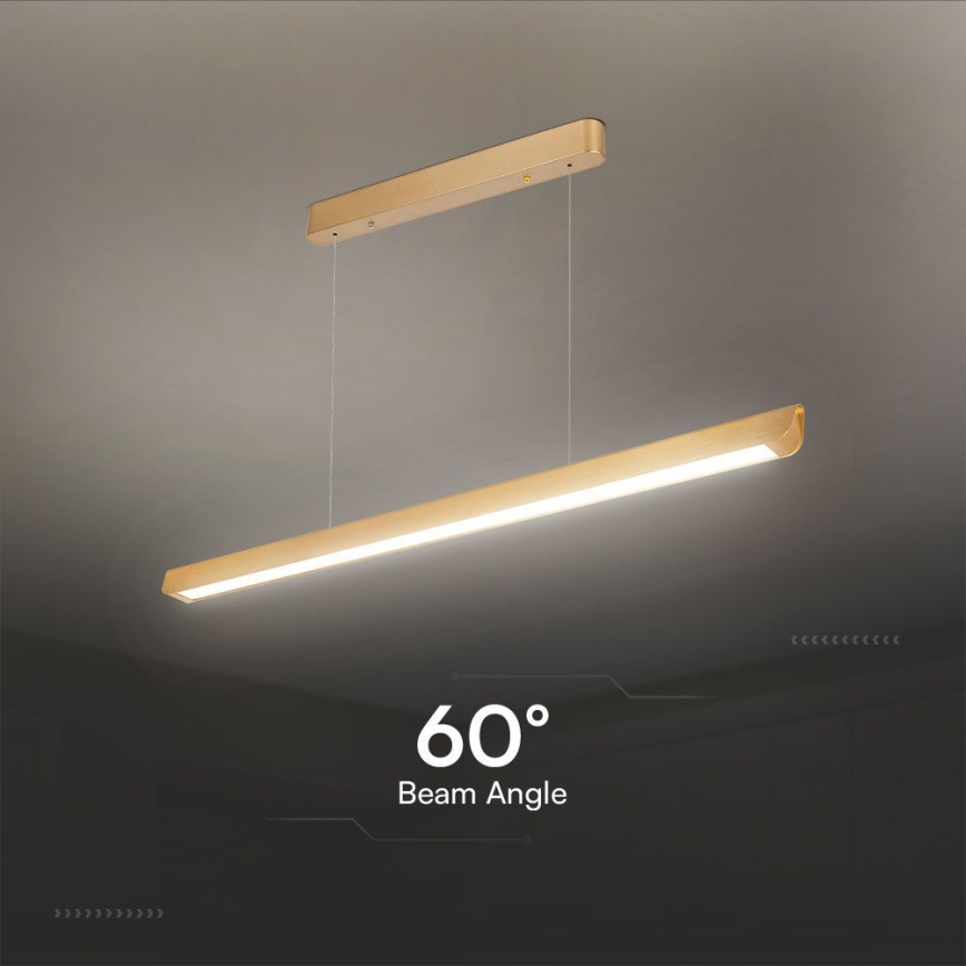 LED pendel LED/36W/230V 3000/4000/6400K guldfarvet