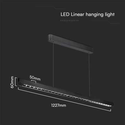 LED pendel LED/36W/230V 3000/4000/6400K sort