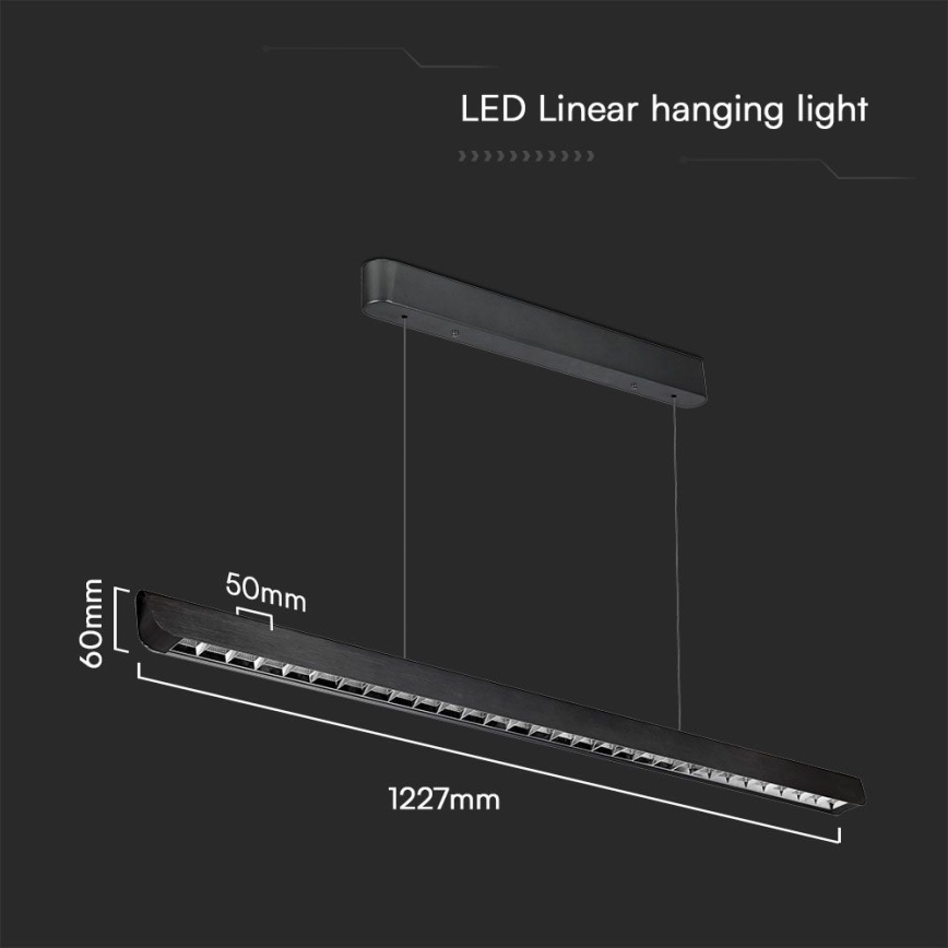 LED pendel LED/36W/230V 3000/4000/6400K sort