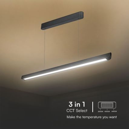 LED pendel LED/36W/230V 3000/4000/6400K sort