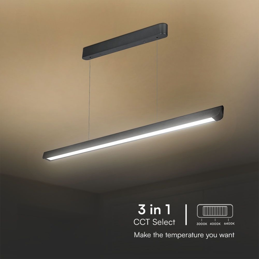 LED pendel LED/36W/230V 3000/4000/6400K sort
