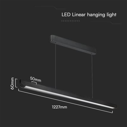 LED pendel LED/36W/230V 3000/4000/6400K sort