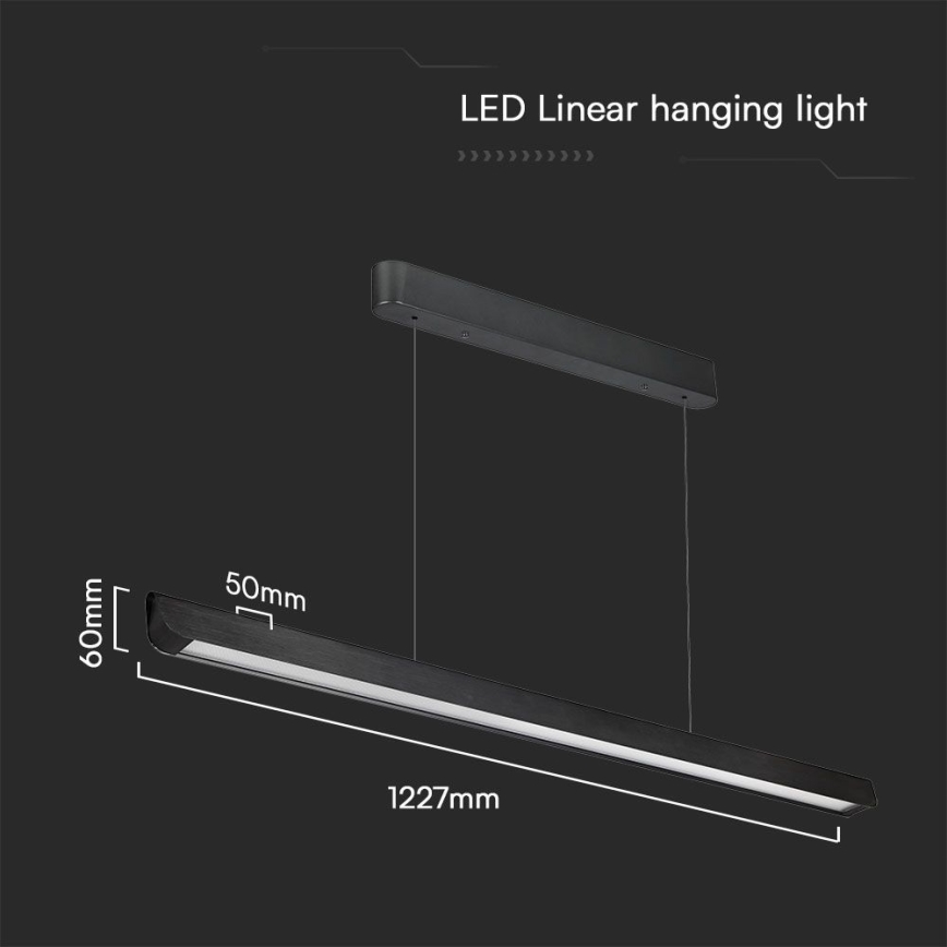 LED pendel LED/36W/230V 3000/4000/6400K sort