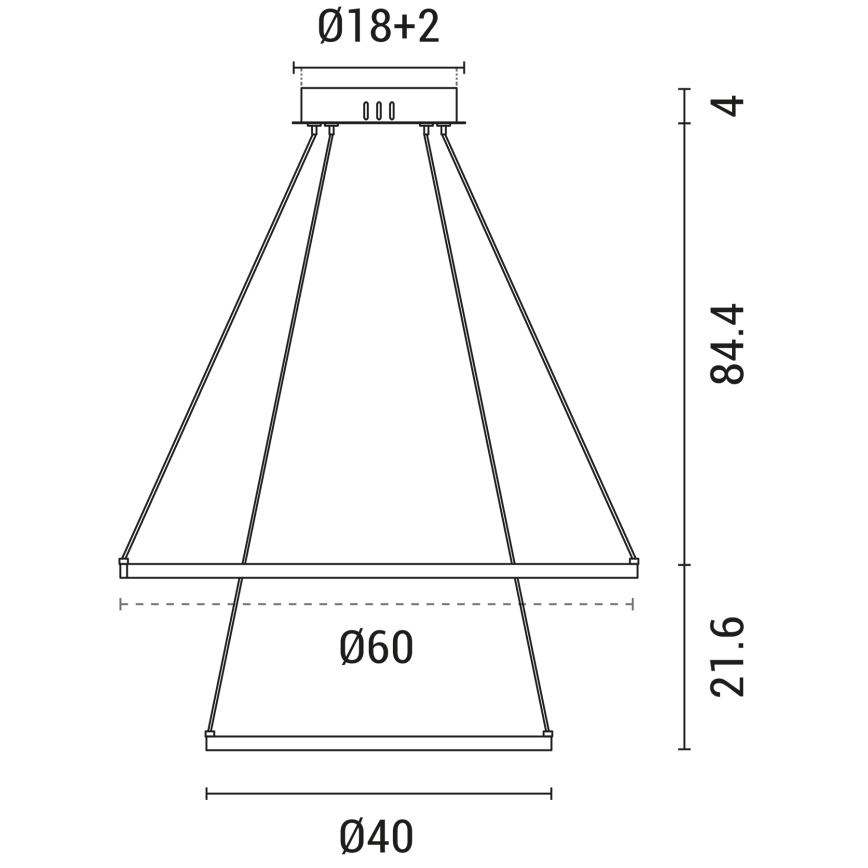 LED pendel LED/37W/230V 3000K sort