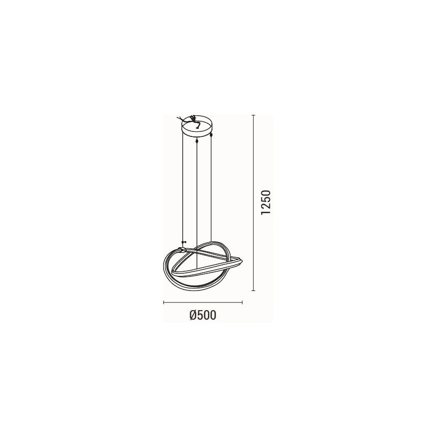 LED pendel LED/38W/230V 3000K 50x120 cm