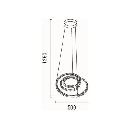 LED pendel LED/38W/230V 3000K 50x50 cm