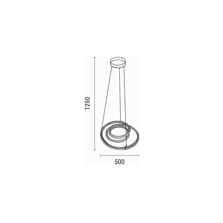 LED pendel LED/38W/230V 3000K 50x50 cm