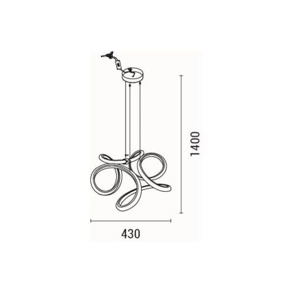 LED pendel LED/38W/230V 3000K