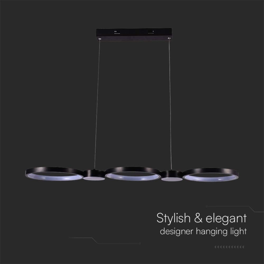 LED pendel LED/38W/230V 3000K sort