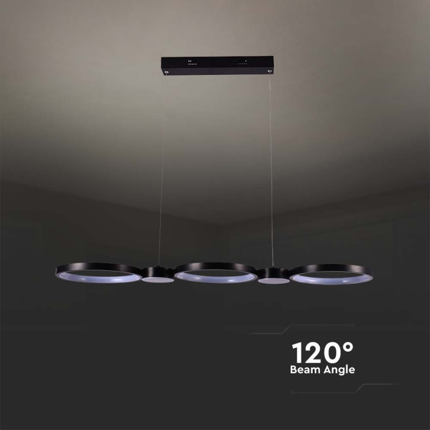 LED pendel LED/38W/230V 3000K sort