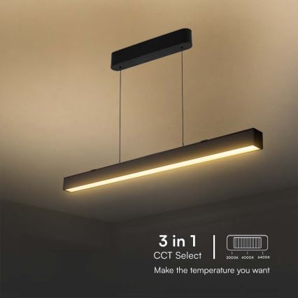 LED pendel LED/40W/230V 3000/4000/6400K sort