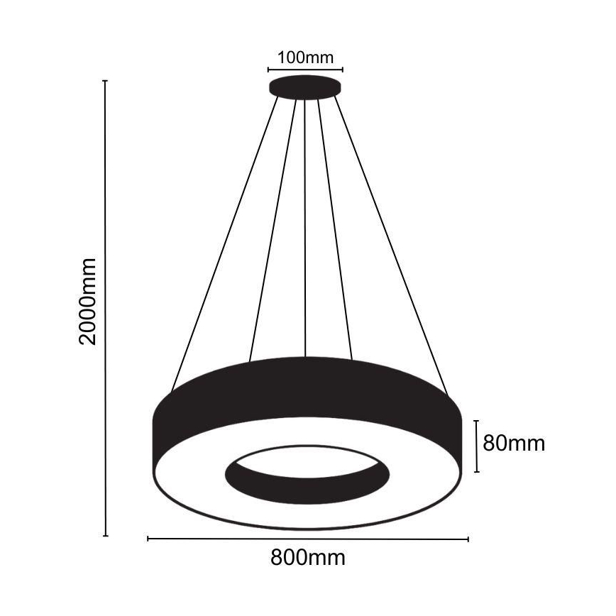 LED pendel LED/40W/230V 4000K diameter 80 cm