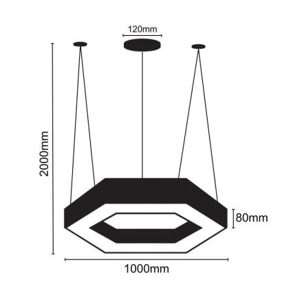 LED pendel LED/50W/230V 4000K diameter 100 cm