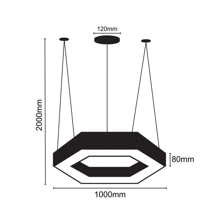 LED pendel LED/50W/230V 4000K diameter 100 cm