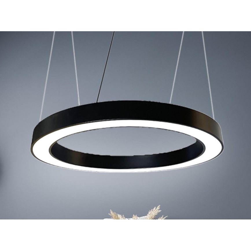LED pendel LED/50W/230V 4000K diameter 100 cm sort
