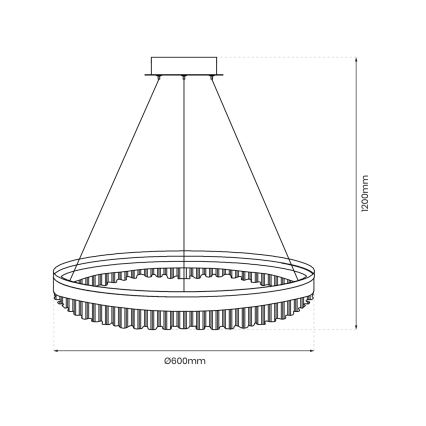 LED pendel LED/52W/230V diameter 60 cm guldfarvet