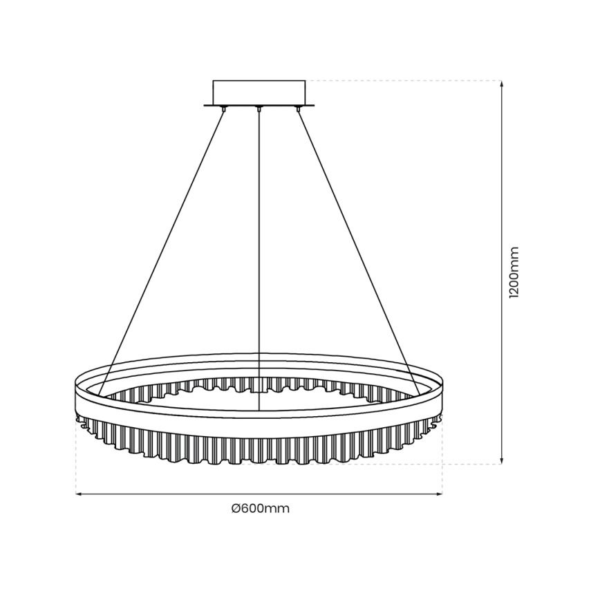 LED pendel LED/52W/230V diameter 60 cm guldfarvet