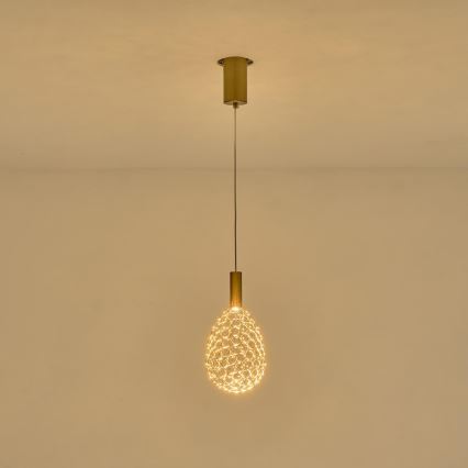 LED pendel LED/6,3W/230V 3000K guldfarvet diameter 14 cm