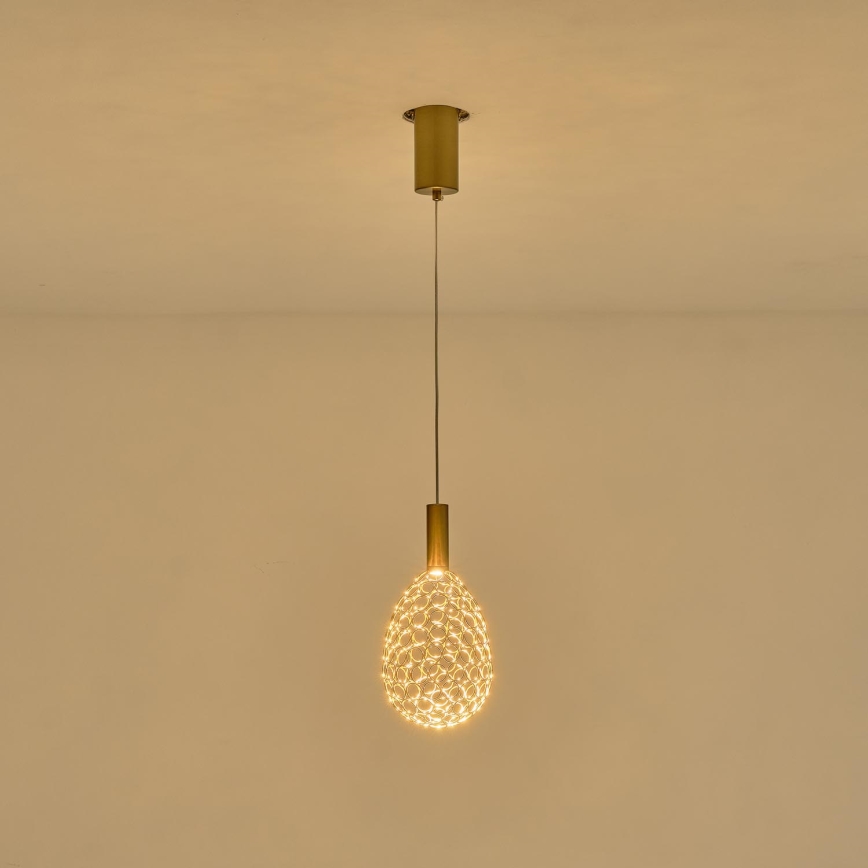 LED pendel LED/6,3W/230V 3000K guldfarvet diameter 14 cm