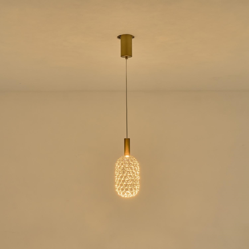 LED pendel LED/6,3W/230V 3000K guldfarvet diameter 20 cm