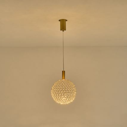LED pendel LED/6,3W/230V 3000K guldfarvet diameter 25 cm