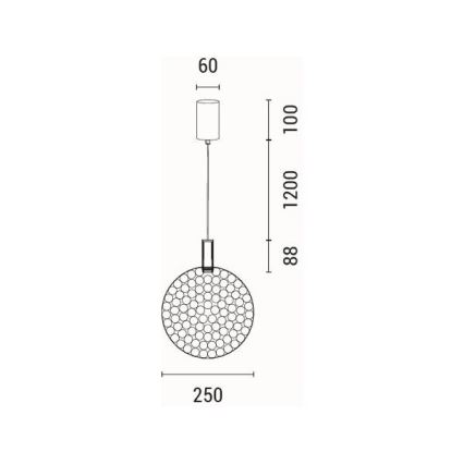 LED pendel LED/6,3W/230V 3000K guldfarvet diameter 25 cm