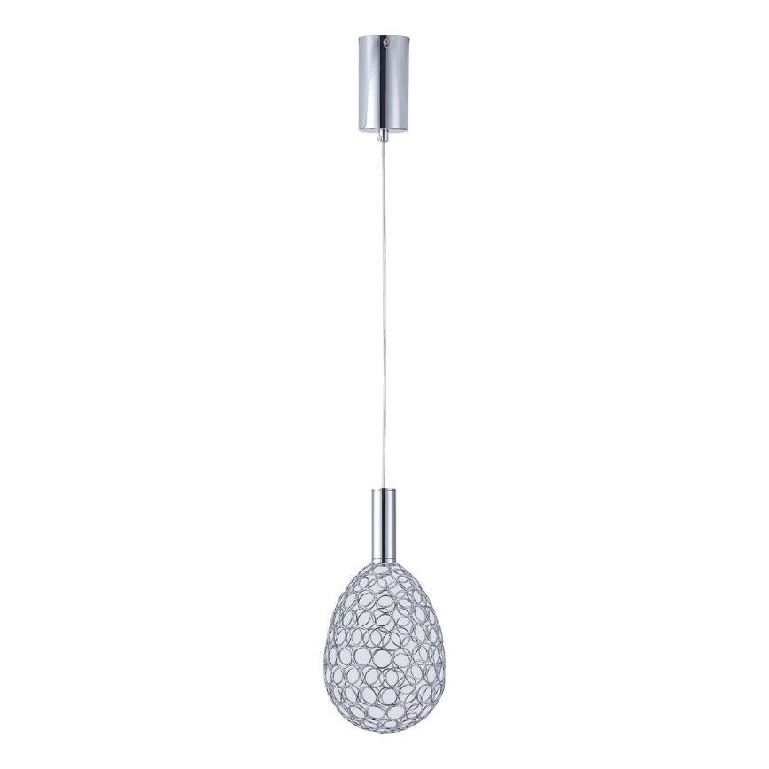 LED pendel LED/6,3W/230V 3000K skinnende krom diameter 14 cm