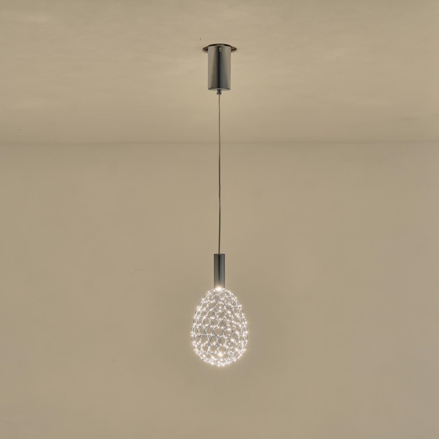 LED pendel LED/6,3W/230V 3000K skinnende krom diameter 14 cm
