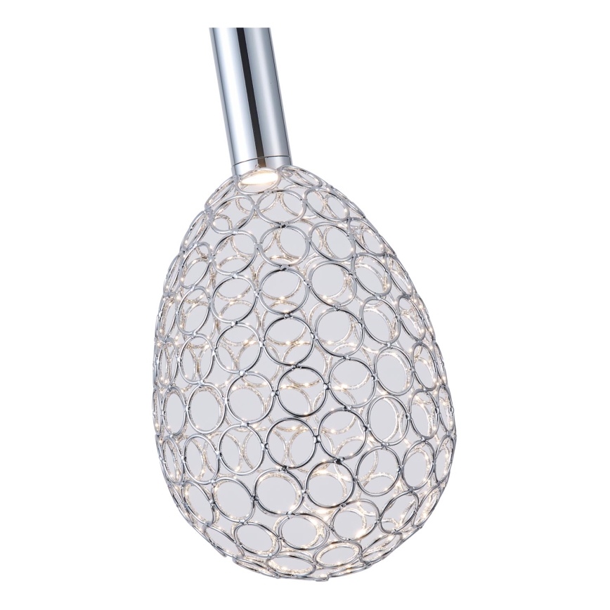 LED pendel LED/6,3W/230V 3000K skinnende krom diameter 14 cm